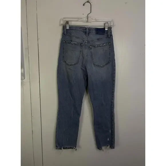 Abercrombie Fitch Jeans Womens 2 Short Ultra High Rise Mom Jeans Light Wash - Picture 6 of 10